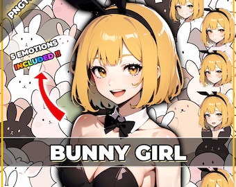 Bunny Girl PNGTuber Model: 5 Expressions, Ready to Stream