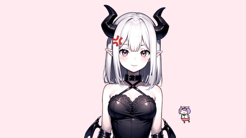 Ready to Use Vtuber, White Succubus Girl PACK / Premade & Presetup model, PNGTUBER INCLUDED / Vtube Studio / Twitch / Commercial use / Combo zdjęcie 5