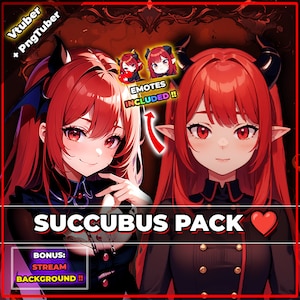 Ready to Use Vtuber, Red Succubus Demon Oni PACK / Premade & Presetup model, PNGTUBER INCLUDED / Vtube Studio / Twitch / Commercial use