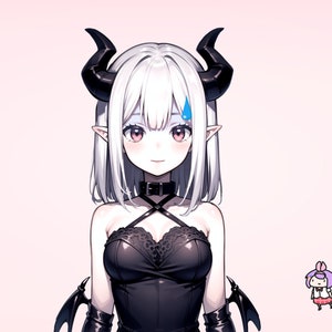 Ready to Use Vtuber, White Succubus Girl PACK / Premade & Presetup model, PNGTUBER INCLUDED / Vtube Studio / Twitch / Commercial use / Combo zdjęcie 6