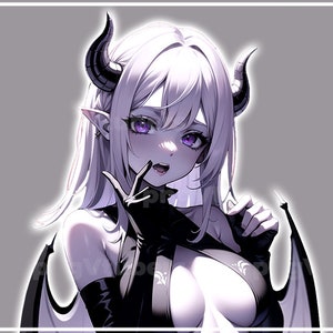 Ready to Use Vtuber, White Succubus Girl PACK / Premade & Presetup model, PNGTUBER INCLUDED / Vtube Studio / Twitch / Commercial use / Combo zdjęcie 9