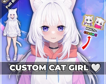 Ready to Use Vtuber, Custom Cat Neko Girl / Premade & Presetup model, ready for streaming / Vtube Studio / Twitch / Commercial use / Rigged