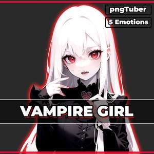 pngTuber, Vampire Girl 2d Vtuber / Premade & Presetup model with 5 expressions, ready for streaming / Veadotube / Twitch