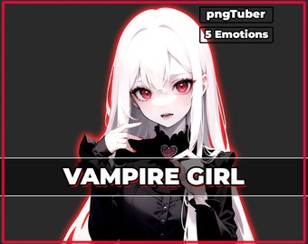 pngTuber, Vampire Girl 2d Vtuber / Premade & Presetup model with 5 expressions, ready for streaming / Veadotube / Twitch