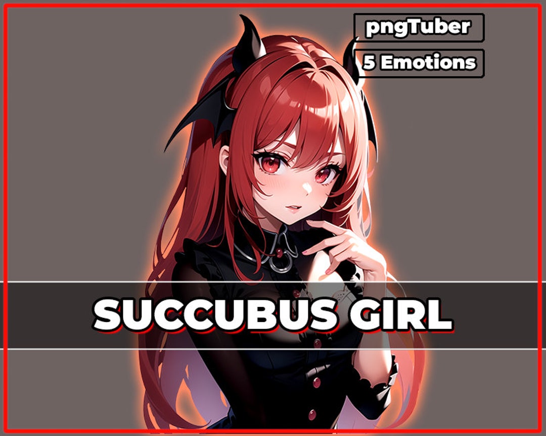Succubus Girl Pngtuber Model: 5 Expressions, Ready to Stream - Etsy Israel, image size:1080x864
