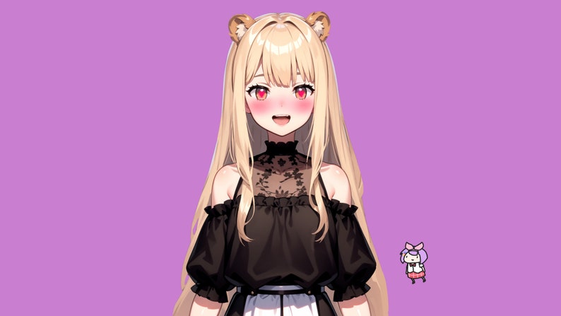 Listo para usar Vtuber, Brown Bear Girl / Modelo prefabricado y preestablecido, listo para transmitir / Vtube Studio / Twitch / Uso comercial / Listo para usar imagen 9