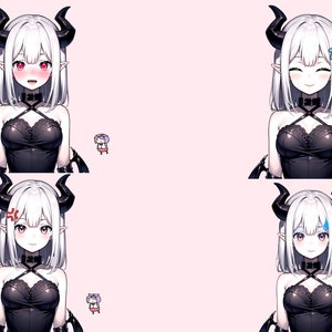 Ready to Use Vtuber, White Succubus Girl PACK / Premade & Presetup model, PNGTUBER INCLUDED / Vtube Studio / Twitch / Commercial use / Combo zdjęcie 2