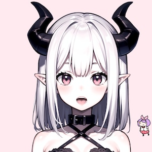 Ready to Use Vtuber, White Succubus Girl PACK / Premade & Presetup model, PNGTUBER INCLUDED / Vtube Studio / Twitch / Commercial use / Combo zdjęcie 3