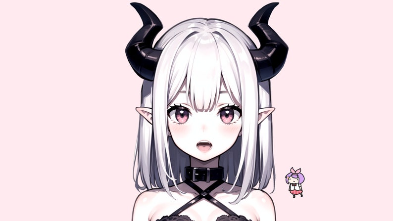 Ready to Use Vtuber, White Succubus Girl PACK / Premade & Presetup model, PNGTUBER INCLUDED / Vtube Studio / Twitch / Commercial use / Combo zdjęcie 3