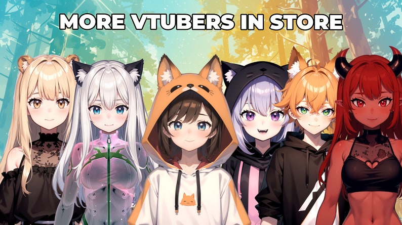 Ready to Use Vtuber, Brown Bear Girl / Premade & Presetup model, ready for streaming / Vtube Studio / Twitch / Commercial use / Ready To Use zdjęcie 10