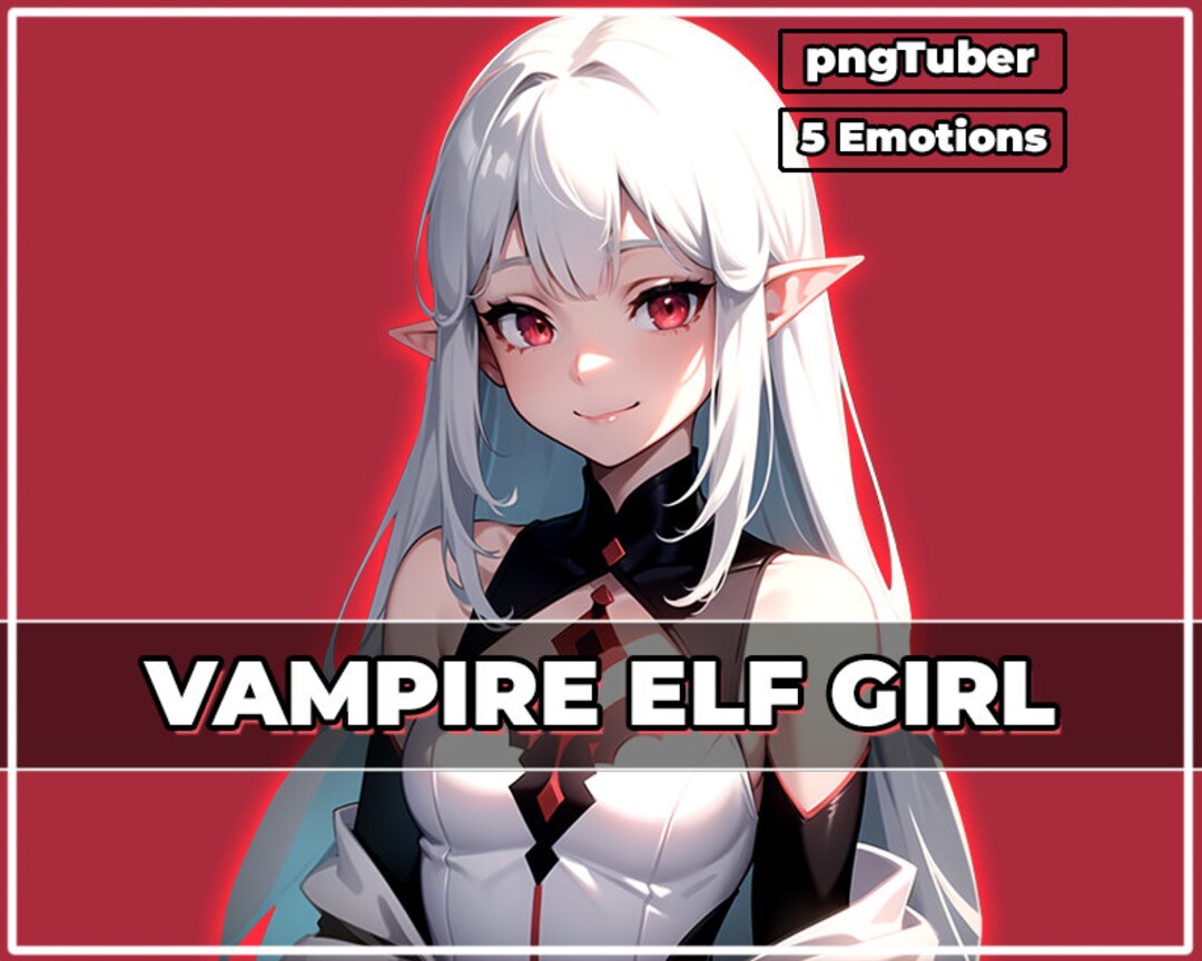 Red Vampire Elf Girl Pngtuber Model: 5 Expressions (veadotube) - Etsy
