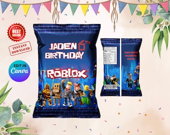 Roblox Chip Bag, Roblox Chip Bags Printable, Roblox Custom Chip Bags, Roblox Theme Chip Bag, Roblox Chip Bag Template, Digital Download