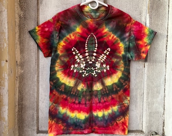 Chemise XL tie and dye faite main en nid d'abeille - France