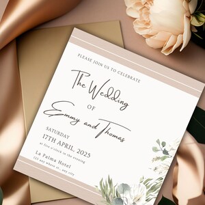 Modern Wedding Invitation Template Download, Minimalist Invites, Editable Invite, Instant Download, Minimalist Wedding Invitation,