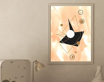 Beige Wandkunst, Minimale Wandkunst, Moderne Wandkunst, Abstrakte Kunst, Abstrakter Druck, Abstrakte Wandkunst, Natürliches Dekor, Creme Braun