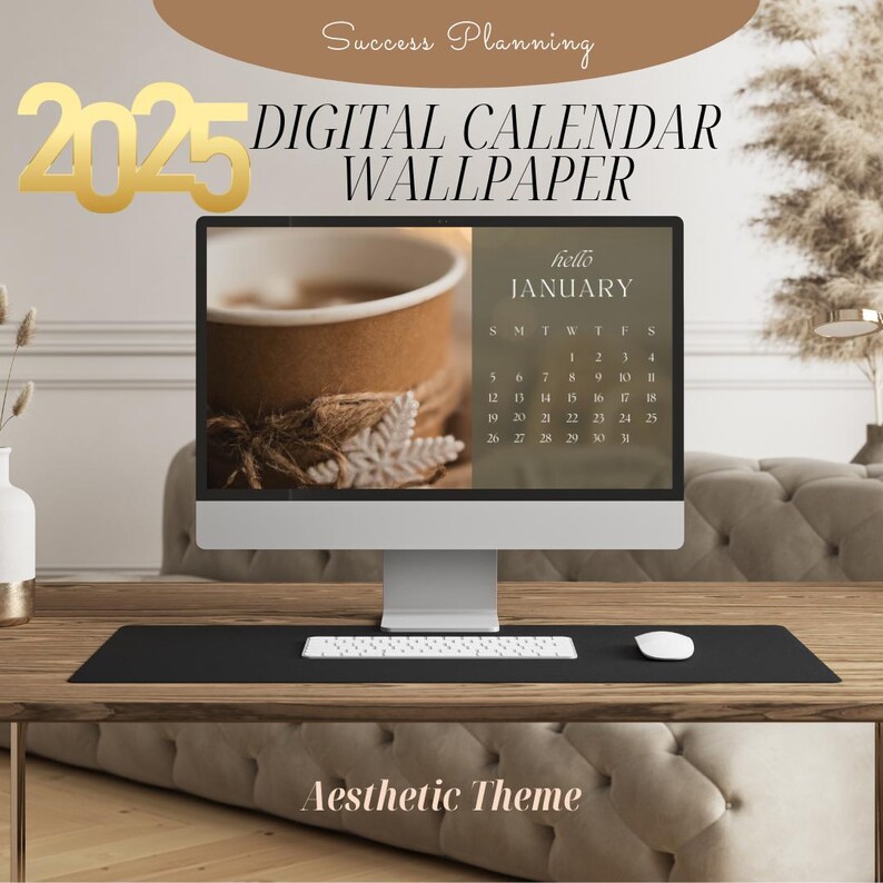 2025 Digital Calendar Wallpaper Etsy Hong Kong