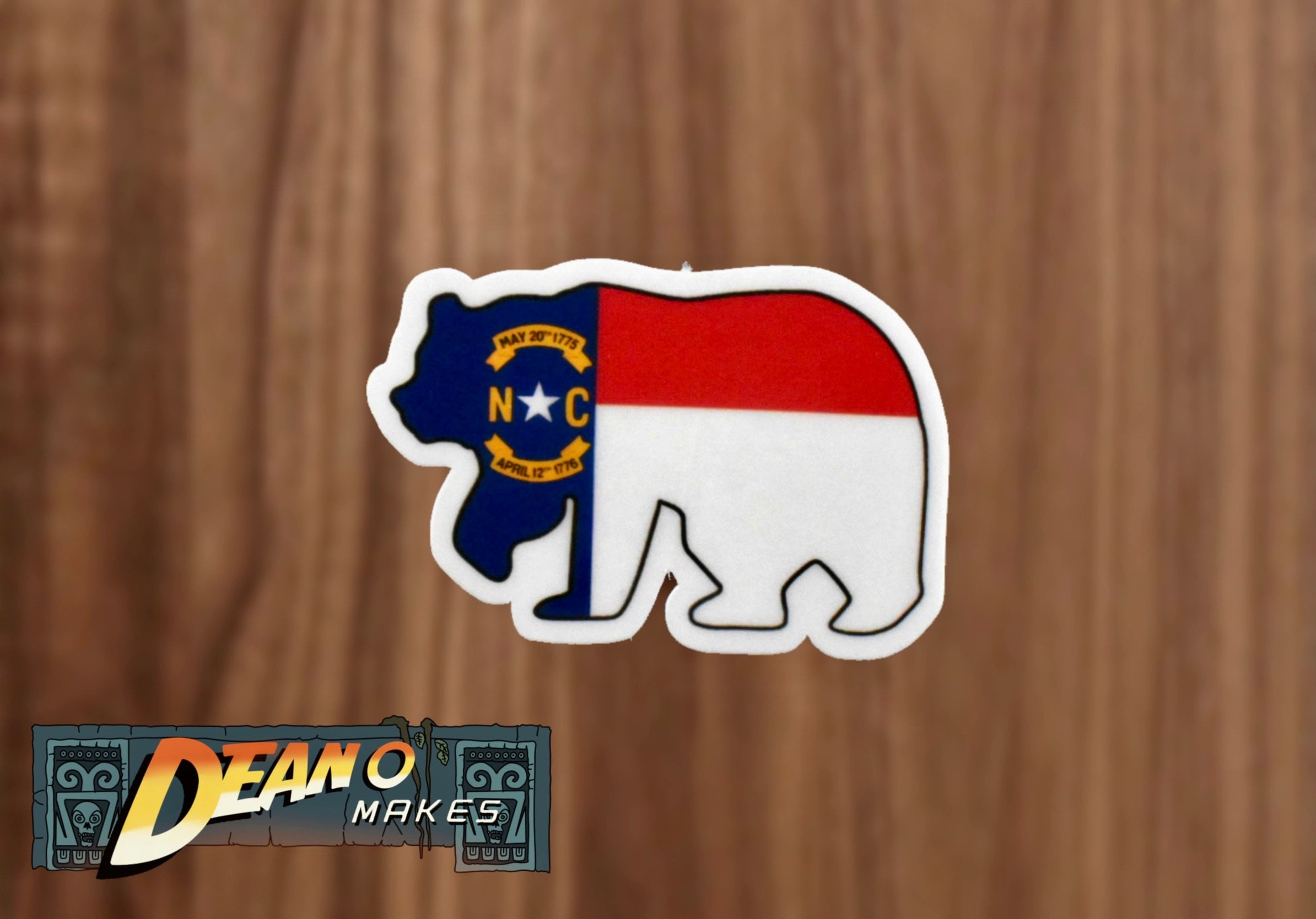 North Carolina Sticker NC Flag Black Bear Waterproof Vinyl Sticker - Etsy