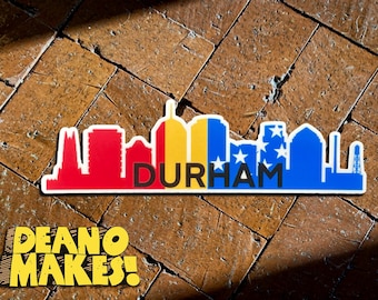 Bull City Sticker Durham North Carolina Skyline Waterproof Vinyl Sticker
