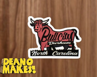 Bull City Sticker Durham North Carolina Waterproof Vinyl Sticker