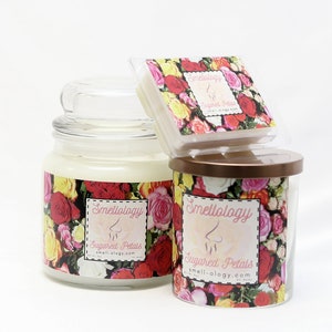 Sugared Petals,  Wooden Wick Coconut Candle, Valentine&#39;s Day, Refreshing/Clean/Floral Scented Candle