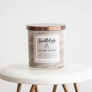 Sandcastle Scented Candle | Beach-Inspired Coconut Wax | Shea, Coconut & Warm Sandalwood Blend | Handmade Candle | Long Lasting Candle
