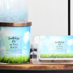 Sunny Days,  Wooden Wick Coconut Candle, Refreshing/Citrus/Clean Scented Candle