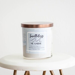 Seaside| Coastal-Inspired | Sea Salt, Lime & Cotton Blossom Delight | Wooden Wick | Aromatherapy | Handmade Coconut Wax Long Lasting Candle