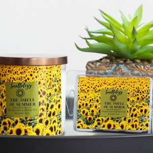The Smell of Summer,  Wooden Wick Coconut Candle, Citrus/Refreshing/Clean Scented Candle