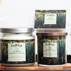 Toasted Coconut Agave,  Wooden Wick Coconut Candle, Refreshing/Citrus/Clean Scented Candle