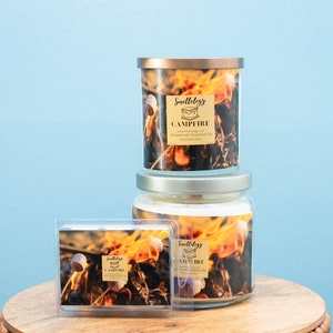 Campfire, Wooden Wick | Aromatherapy | Relaxing Fall Scented Candle | Handmade Coconut Wax Long Lasting Candle | Gift for Her | Eco-Friendly