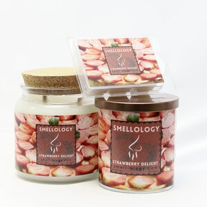 Strawberry Delight,  Wooden Wick Coconut Candle, Refreshing/Clean/Fruity Scented Candle