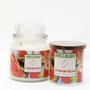 Sparkling Melon,  Wooden Wick Coconut Candle, Refreshing/Clean/Fruity Scented Candle