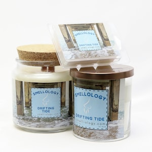 Drifting Tide,  Wooden Wick Coconut Candle, Refreshing/Clean/Masculine Scented Candle