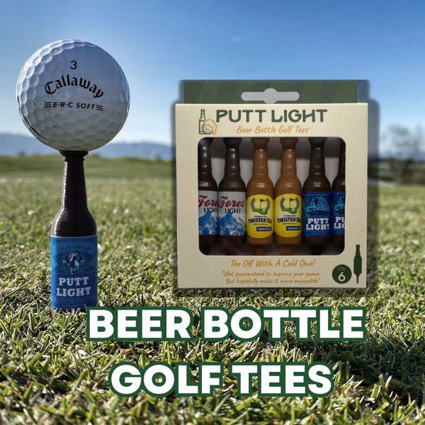 Beer Bottle Golf Tees - Golf Gift For Man or Woman - Virtually Unbreakable Golf Tee - Great for Father' Day and Birthday Presents - Bachelor