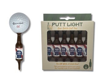 Beer Bottle Golf Tees from Putt Light, Golf Gifts for Him, Unbreakable and Recyclable Golf Tees, Plastic Tee 6 Pack, Bachelor Party Gifts