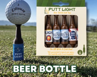 Tees de golf con forma de botella de cerveza – Tees de golf para el Día del Padre, regalo para amantes del golf, juego de tees de golf novedoso, regalos de golf para papá, esposo, novio, divertido