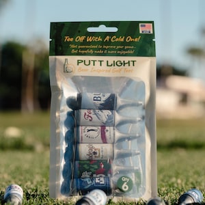 Set di tee da golf a forma di lattina di birra - Idee regalo natalizie a tema golf, regali divertenti per uomini, regalo per il Secret Santa, accessori da golf originali immagine 13