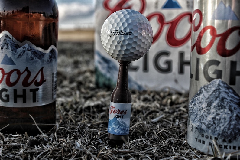 Beer Bottle Golf Tees Golf Gift For Man or Woman Virtually Unbreakable Golf Tee Great for Father' Day and Birthday Presents Bachelor Fores Light