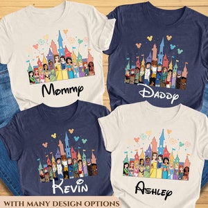 Camisa del castillo de la princesa de Disney, camisa del castillo del príncipe de Disney, camisa del cumpleañero de Disney, camisa de la familia del cumpleaños, camisa de la princesa del cumpleaños.
