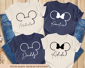 Customizable Mickey Shirt, Personalized Disney Minnie Shirt, Custom Disney Family Trip Shirt, Personalized Disney Kids Shirt, Mickey Kid tee