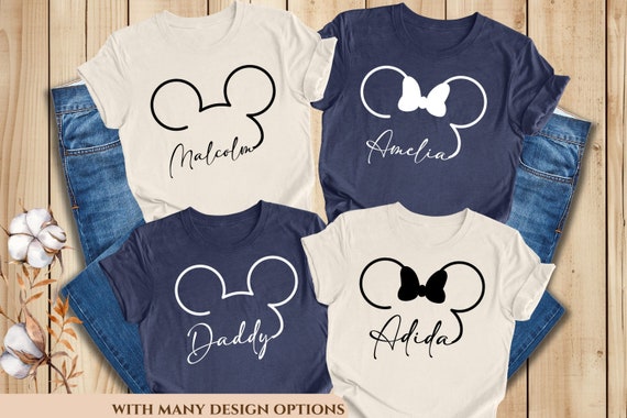 Customizable Mickey Shirt, Personalized Disney Minnie Shirt, Custom Disney Family Trip Shirt, Personalized Disney Kids Shirt, Mickey Kid tee
