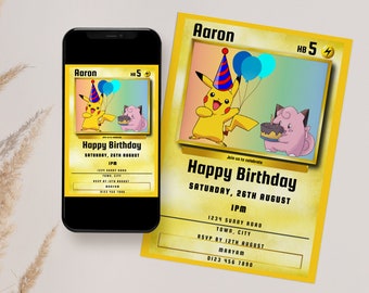 Pokeman Inspired Birthday Invitation