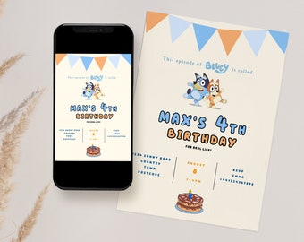 Bluey Birthday Invitation