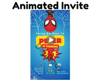 Spidey and His Amazing Friends digital invitation, Spidey & Friends: Animated Invite, Spiderman Birthday Party, Downloadable Spidey