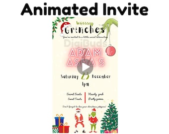 Grinch Party Christmas Digital Invitation