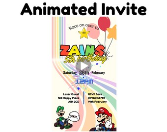 Mario Kart animated invitation