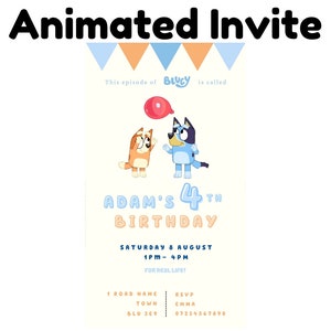 Bluey keepy uppy animated invitation