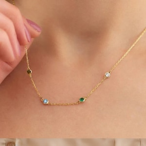 Personalized Birthstone Necklace, Birthstone Jewellery, Multiple Birthstone Necklace, Family Birthstone Necklace Valentines Day Gift For Mom