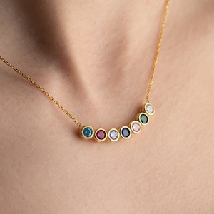 Personalized Birthstone Necklace, Birthstone Jewellery, Multiple Birthstone Necklace, Family Birthstone Necklace Valentines Day Gift For Mom