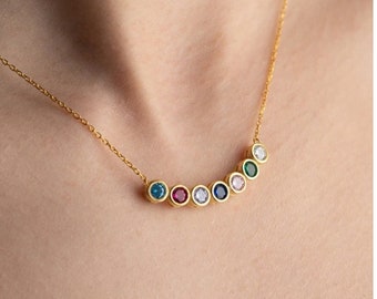 Personalized Birthstone Necklace, Birthstone Jewellery, Multiple Birthstone Necklace, Family Birthstone Necklace Valentines Day Gift For Mom